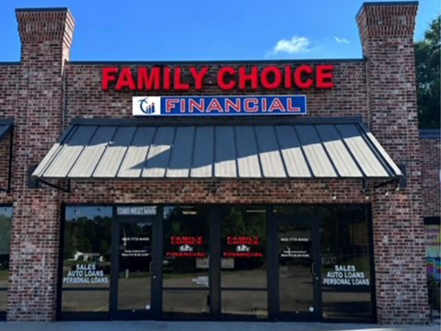 Family Choice Financial storefront in Louisville, MS