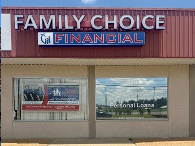 Family Choice Financial storefront in Lucedale, MS