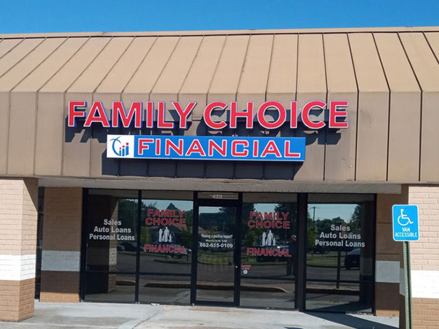 Family Choice Financial storefront in Starkville, MS